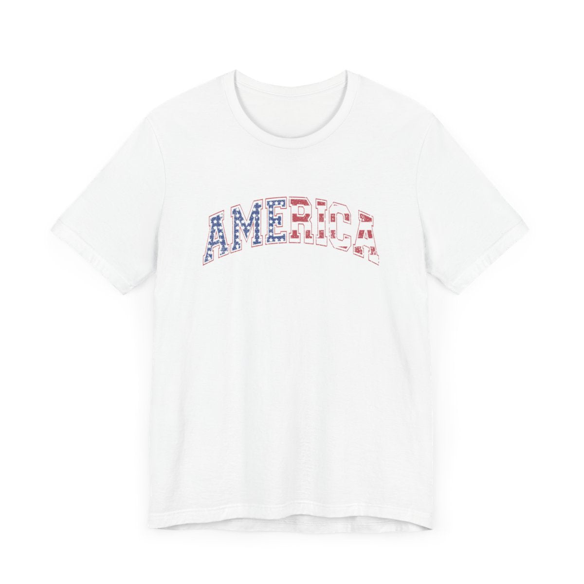 America Varsity Flag Distressed Short Sleeve Tee