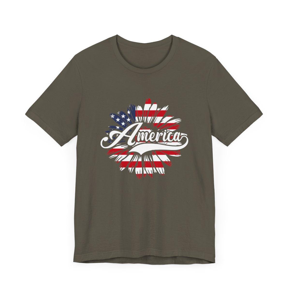 America RWB Flower Short Sleeve Tee