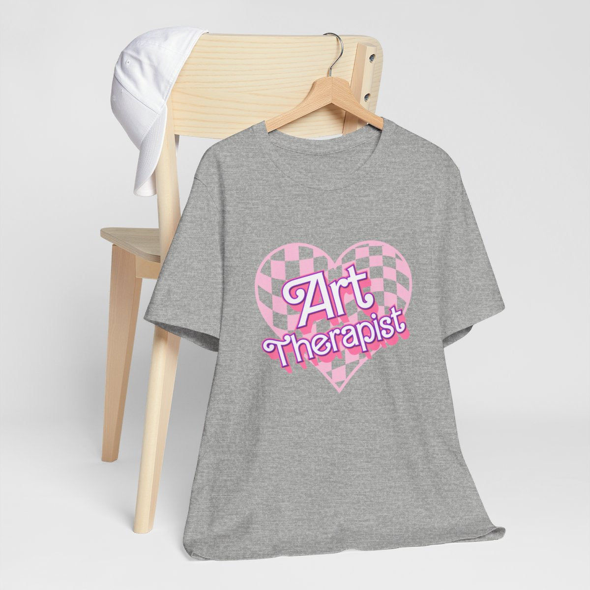 Art Therapist Checkered Heart Short Sleeve Tee