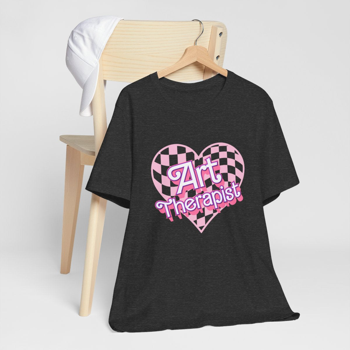 Art Therapist Checkered Heart Short Sleeve Tee