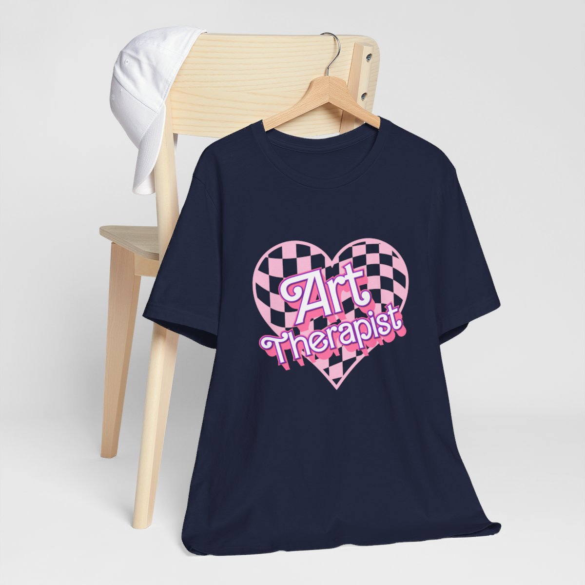 Art Therapist Checkered Heart Short Sleeve Tee