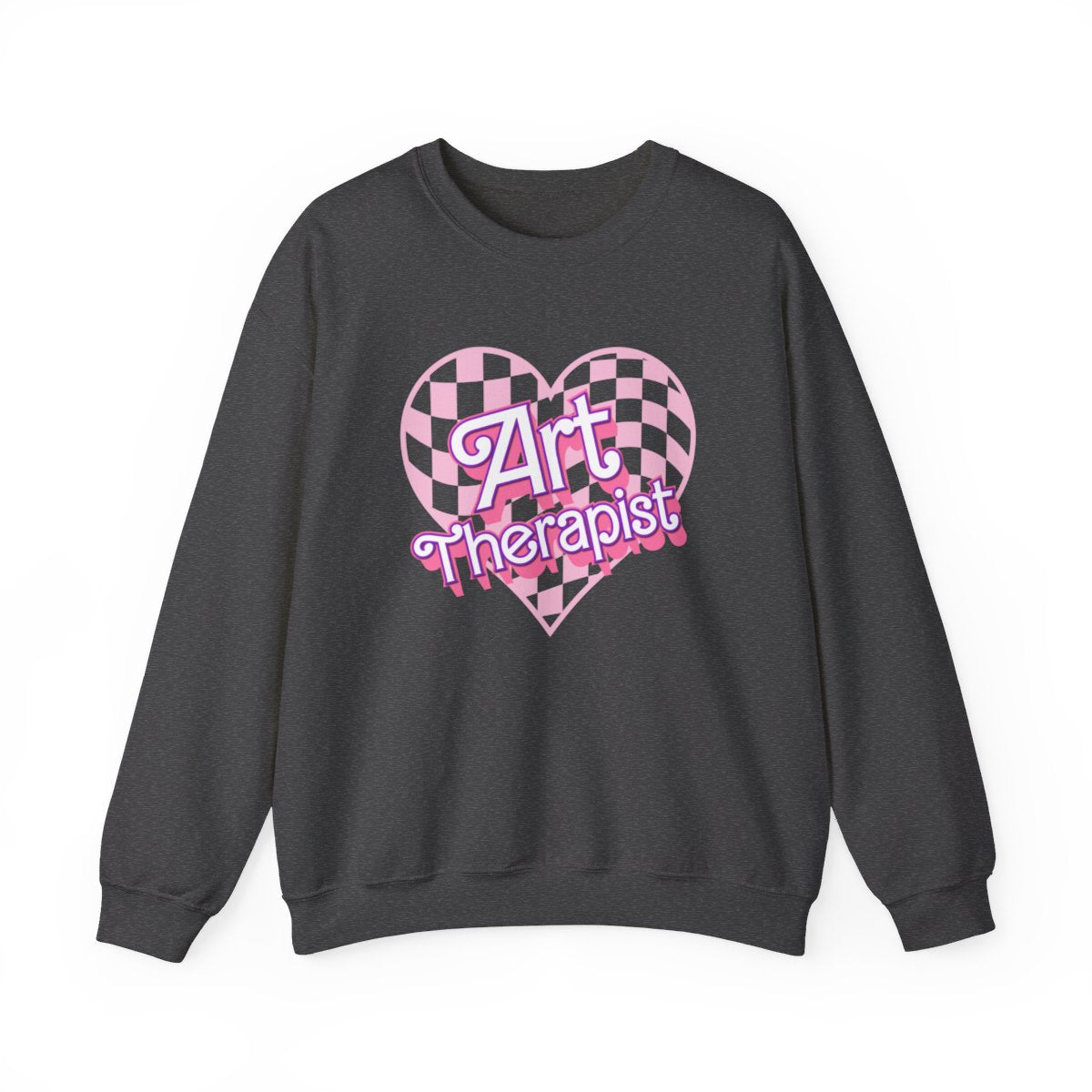 Art Therapist Checkered Heart Long Sleeve Sweatshirt