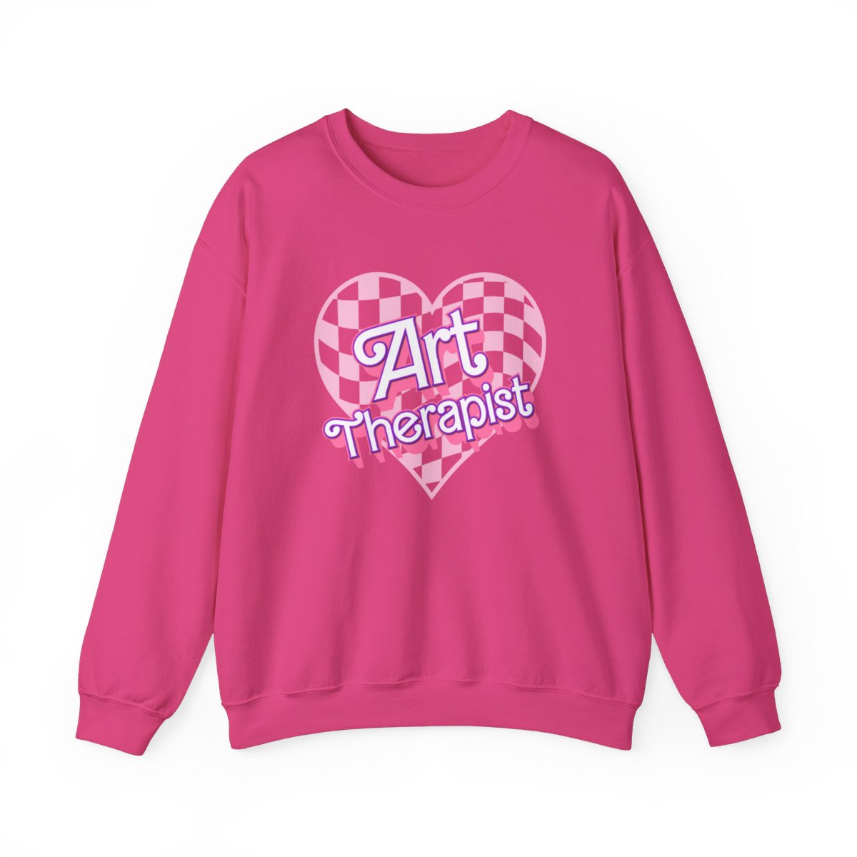 Art Therapist Checkered Heart Long Sleeve Sweatshirt