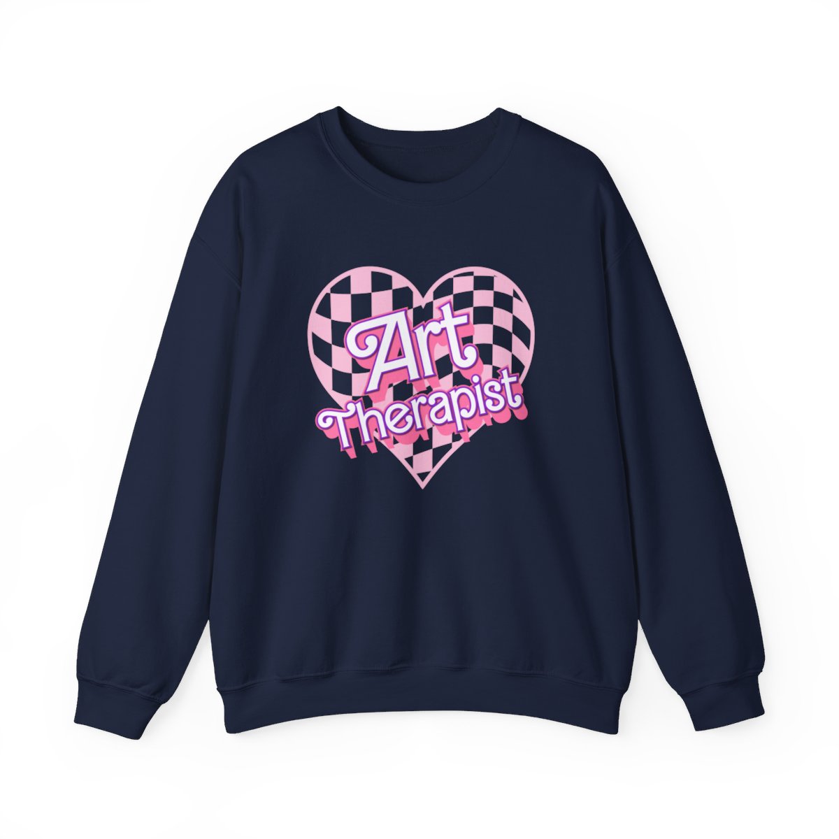 Art Therapist Checkered Heart Long Sleeve Sweatshirt