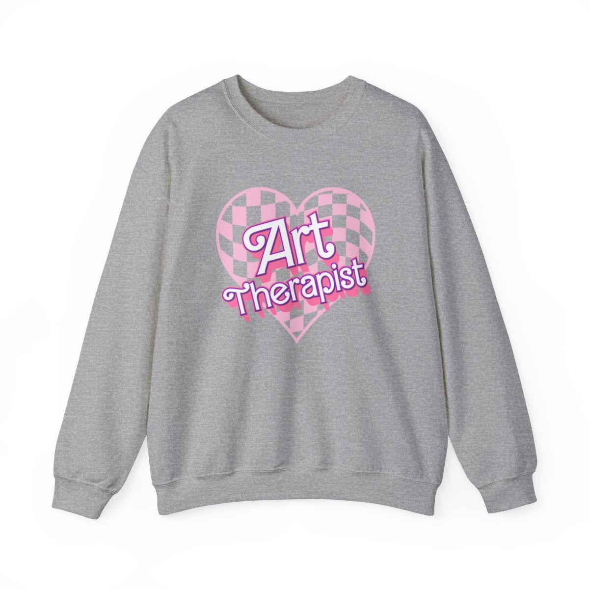 Art Therapist Checkered Heart Long Sleeve Sweatshirt