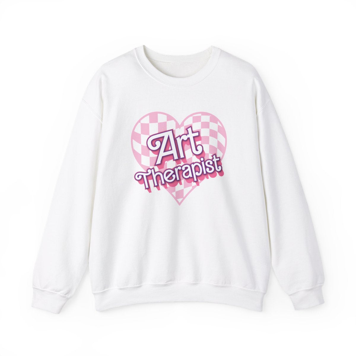 Art Therapist Checkered Heart Long Sleeve Sweatshirt