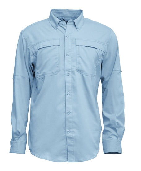 BAW 3300 (Blues) - Men's Long Sleeve Fishing Shirt (Button Down Collar)