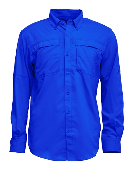 BAW 3300 (Blues) - Men's Long Sleeve Fishing Shirt (Button Down Collar)