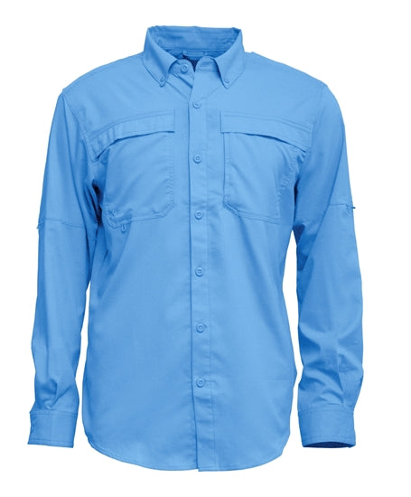 BAW 3300 (Blues) - Men's Long Sleeve Fishing Shirt (Button Down Collar)