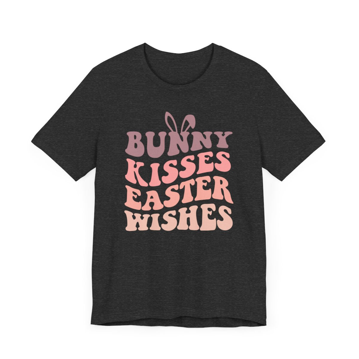Bunny Kisses Easter Wishes Retro2 Short Sleeve Tee