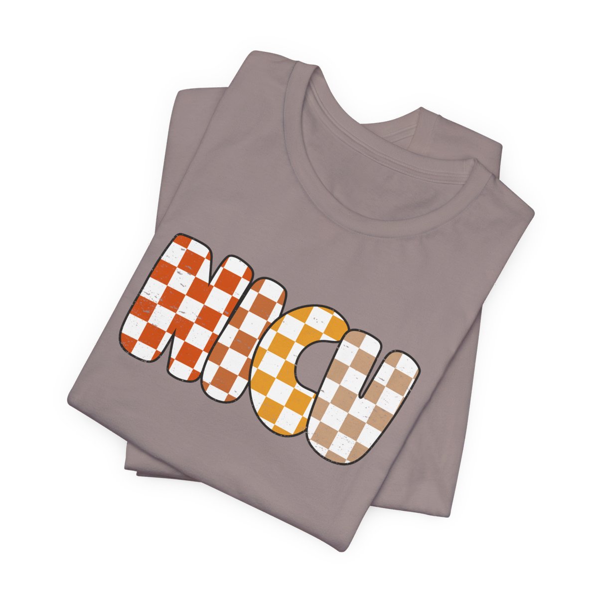 NICU Checkered Fall Distressed Short Sleeve Tee