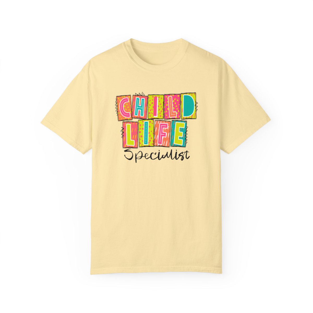 Child Life Specialist Neon Blocks Short Sleeve Tee