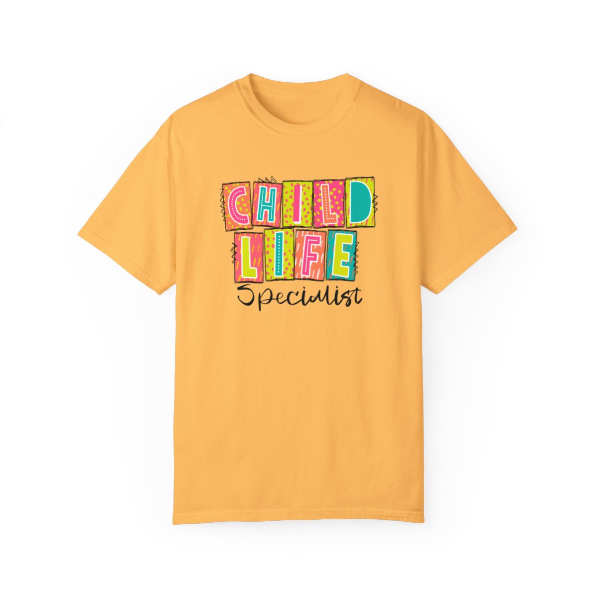 Child Life Specialist Neon Blocks Short Sleeve Tee