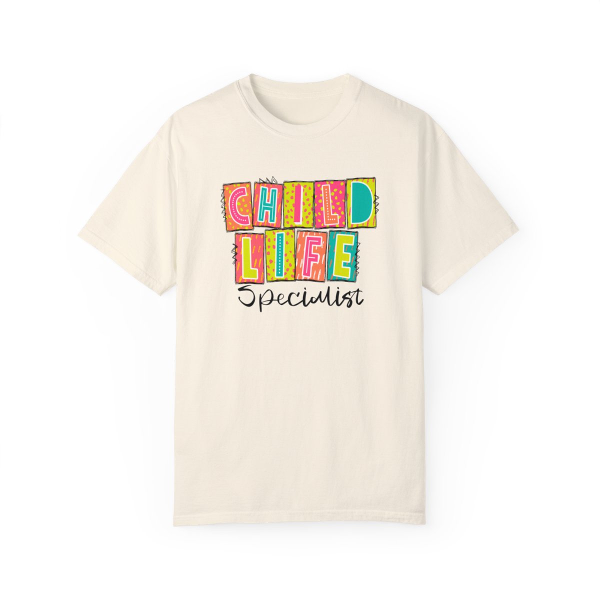 Child Life Specialist Neon Blocks Short Sleeve Tee