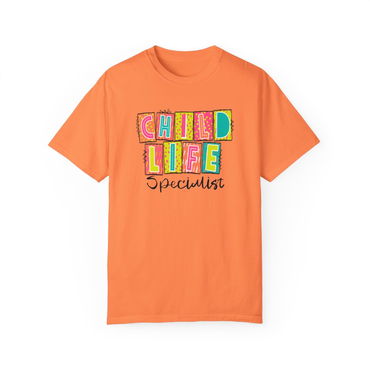 Child Life Specialist Neon Blocks Short Sleeve Tee