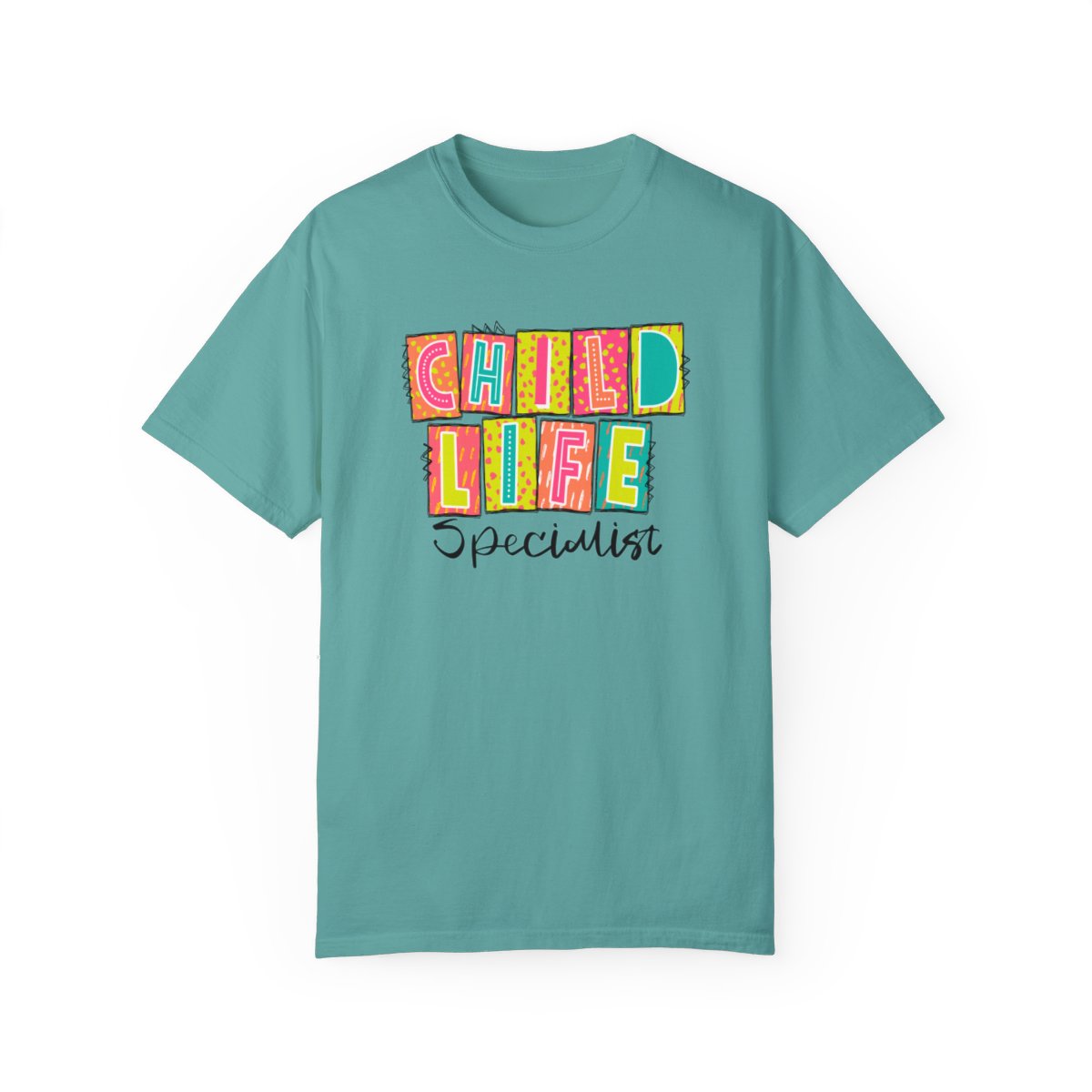 Child Life Specialist Neon Blocks Short Sleeve Tee