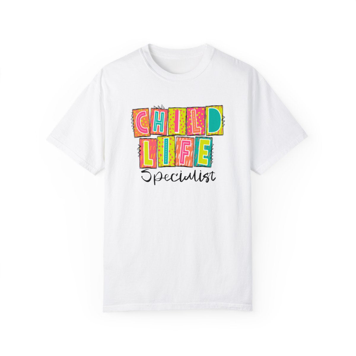 Child Life Specialist Neon Blocks Short Sleeve Tee