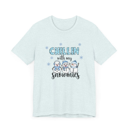 Chillin With My Snowmies Blue Short Sleeve Tee