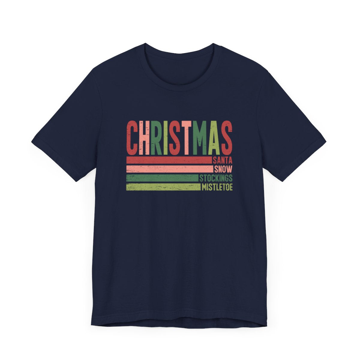 Christmas Lines Distressed Short Sleeve Tee