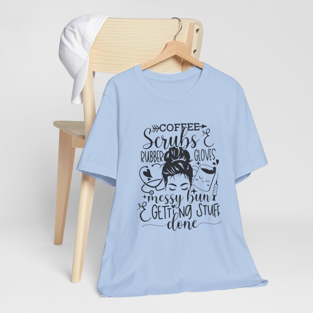 Coffee Scrubs Rubber Gloves Short Sleeve Tee