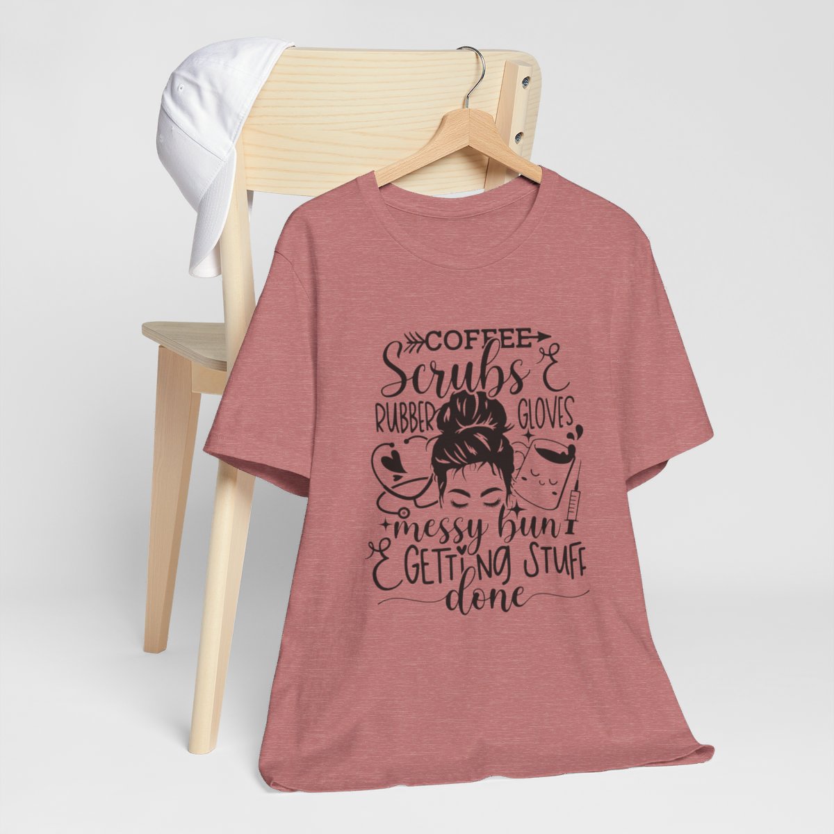 Coffee Scrubs Rubber Gloves Short Sleeve Tee