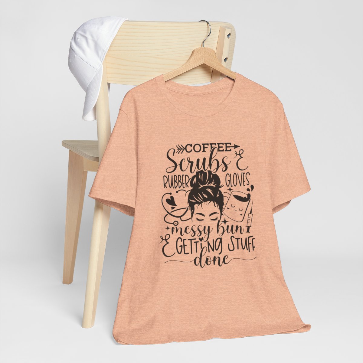 Coffee Scrubs Rubber Gloves Short Sleeve Tee