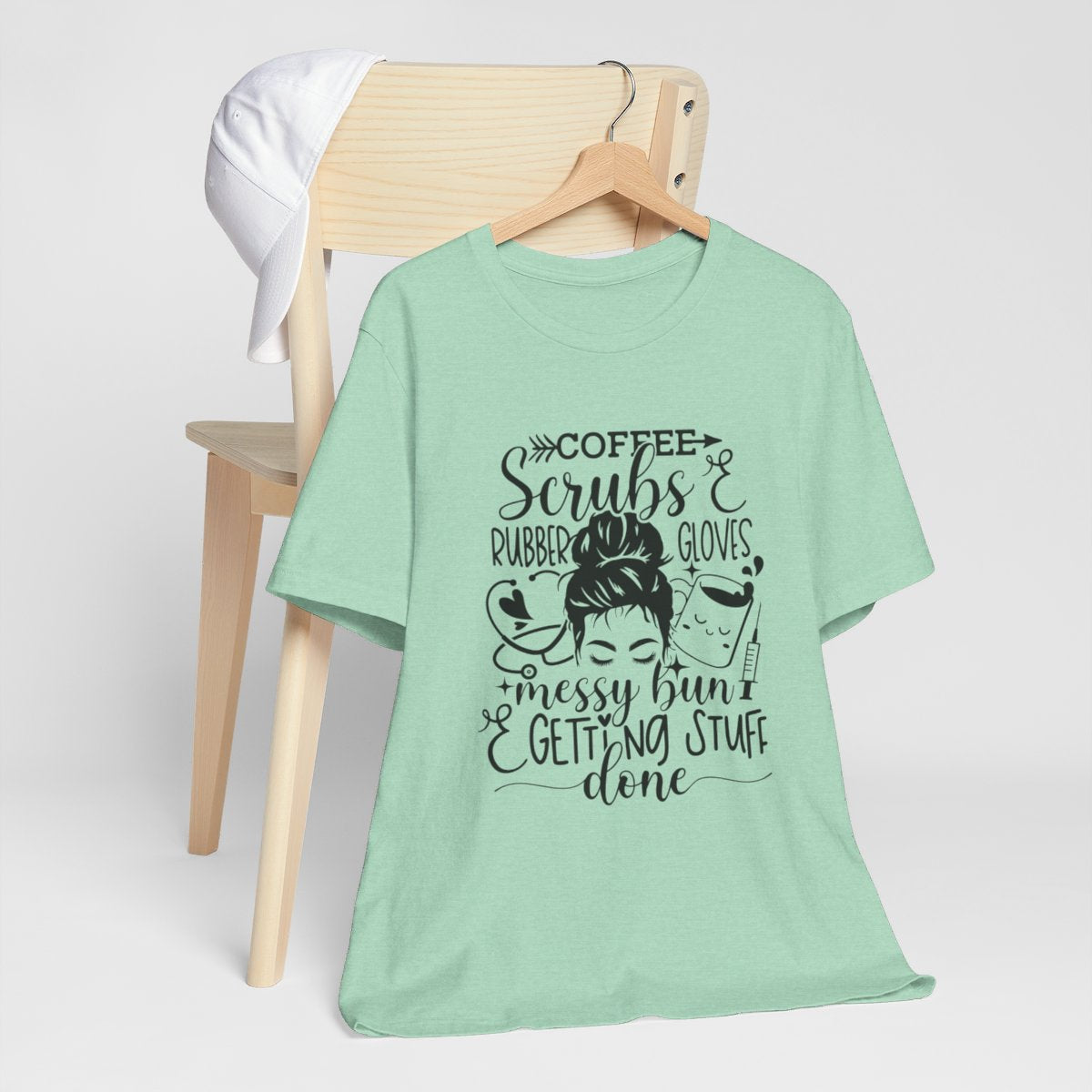 Coffee Scrubs Rubber Gloves Short Sleeve Tee