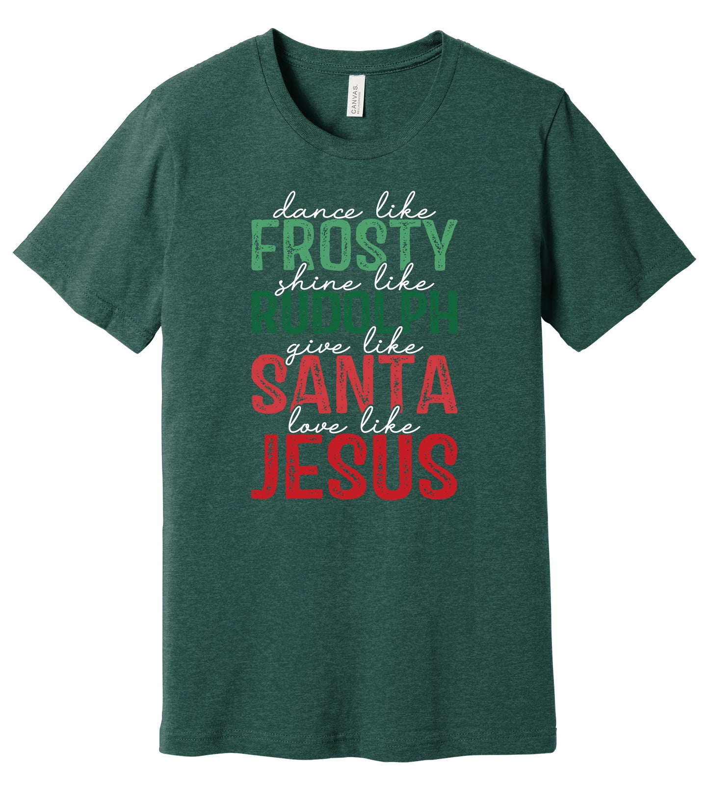 Frosty Rudolph Santa Jesus Short Sleeve Tee