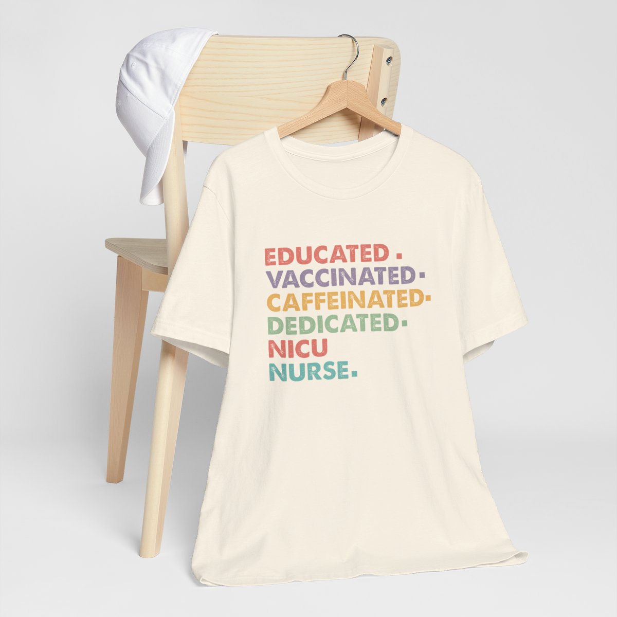 Educated Vaccinated Caffeinated Dedicated Short Sleeve Tee