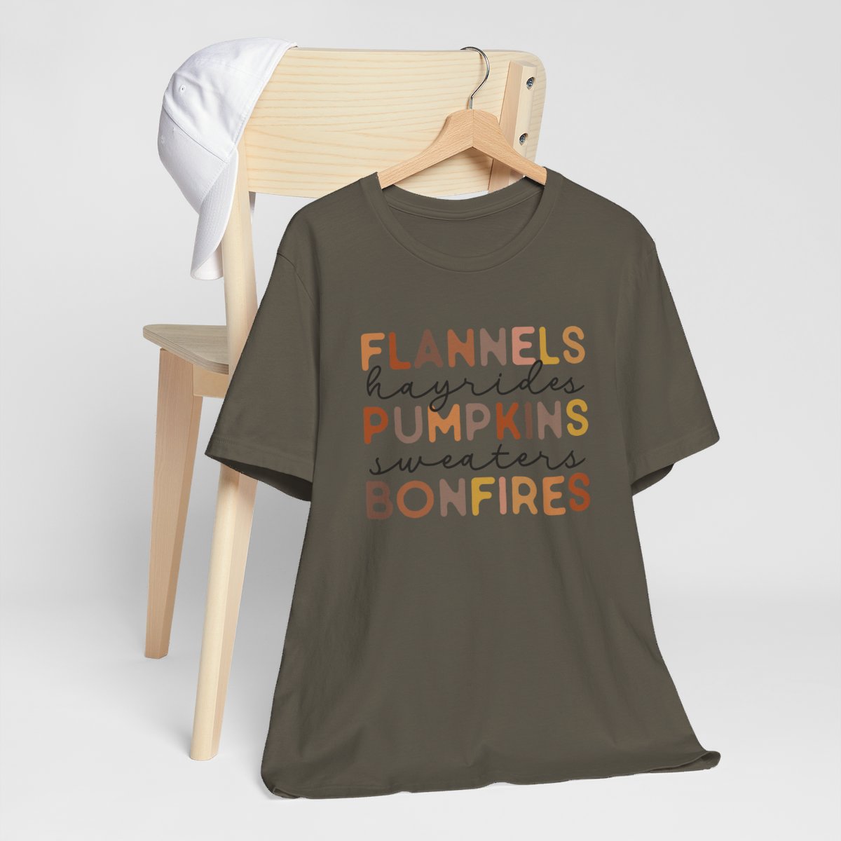 Flannels Pumpkins Bonfires Short Sleeve Tee