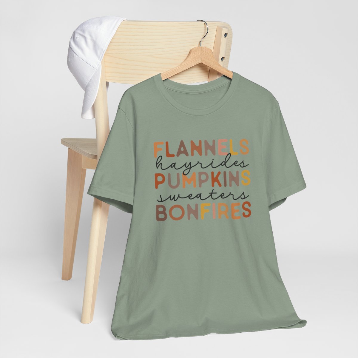 Flannels Pumpkins Bonfires Short Sleeve Tee