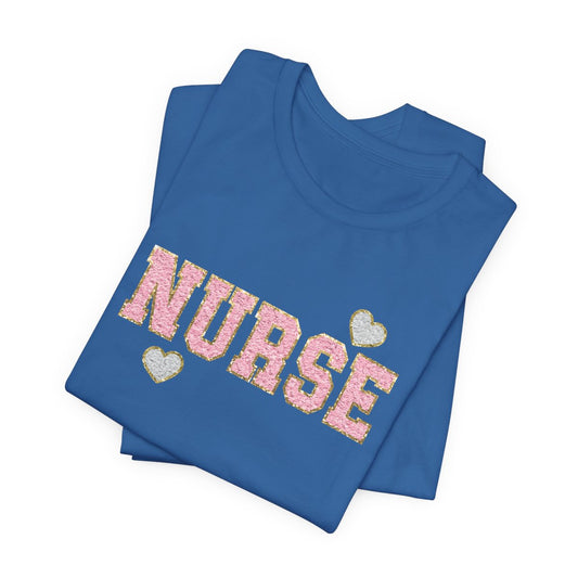 Glitter Nurse Pink Short Sleeve Tee