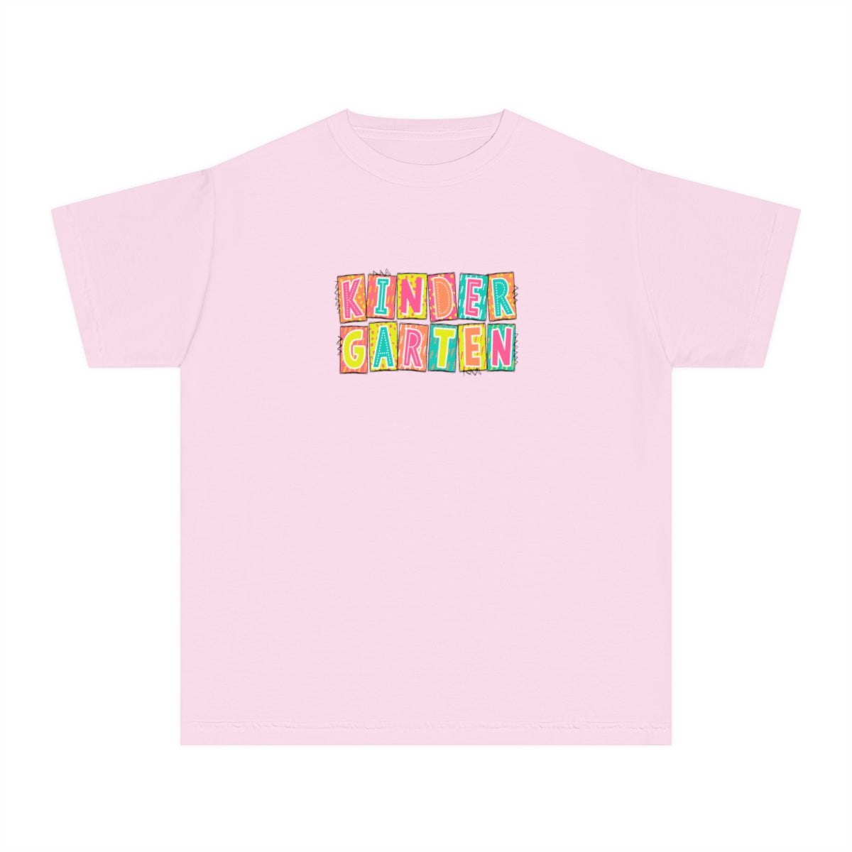 Kindergarten Neon Blocks Youth Short Sleeve Tee