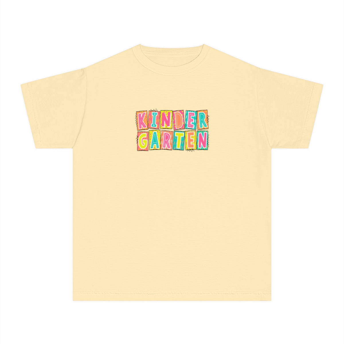 Kindergarten Neon Blocks Youth Short Sleeve Tee