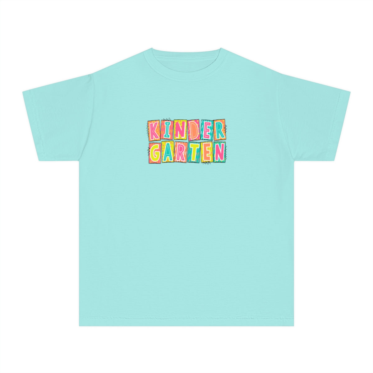 Kindergarten Neon Blocks Youth Short Sleeve Tee