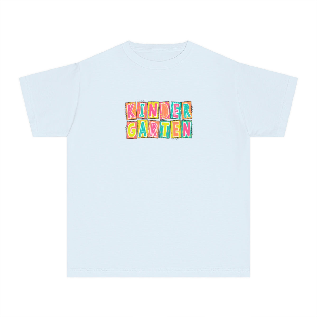 Kindergarten Neon Blocks Youth Short Sleeve Tee