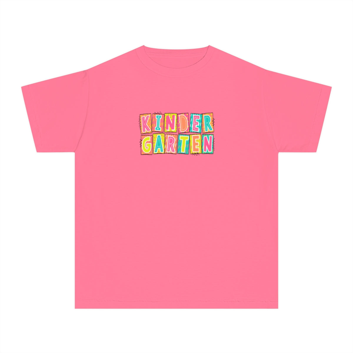 Kindergarten Neon Blocks Youth Short Sleeve Tee