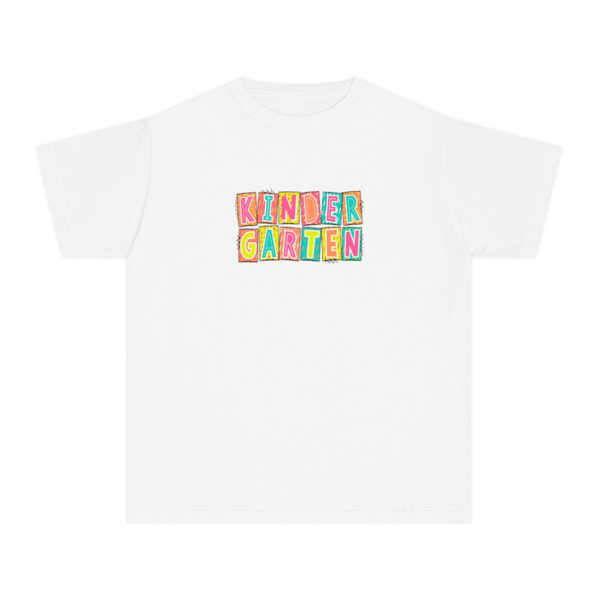 Kindergarten Neon Blocks Youth Short Sleeve Tee