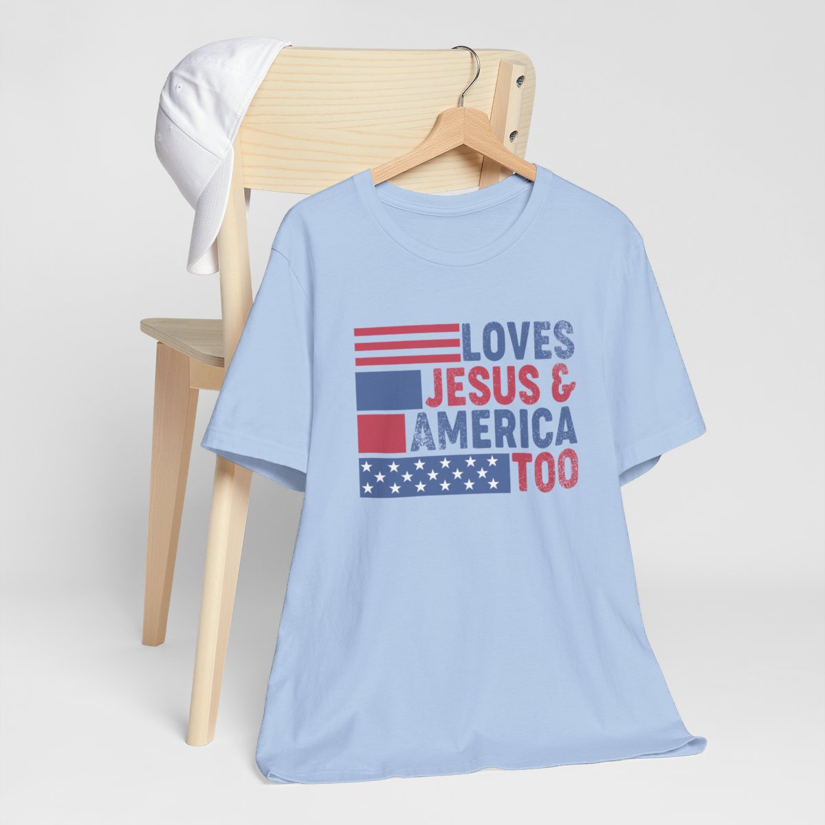 Loves Jesus and America Too Short Sleeve Tee