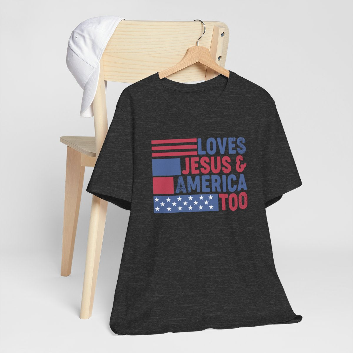 Loves Jesus and America Too Short Sleeve Tee