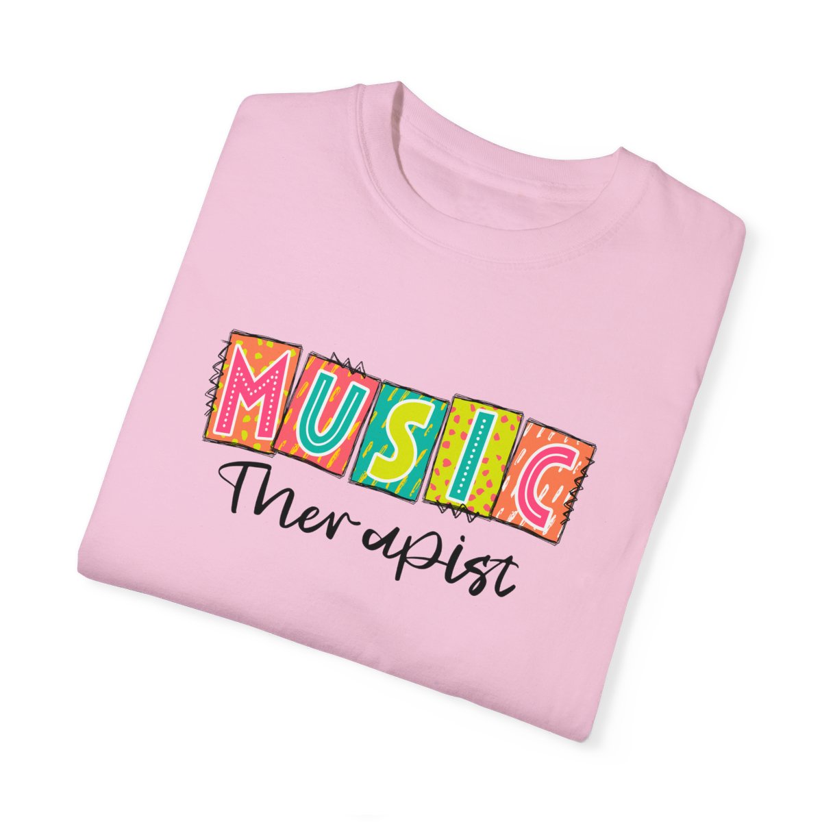Music Therapist Neon Blocks Short Sleeve Tee