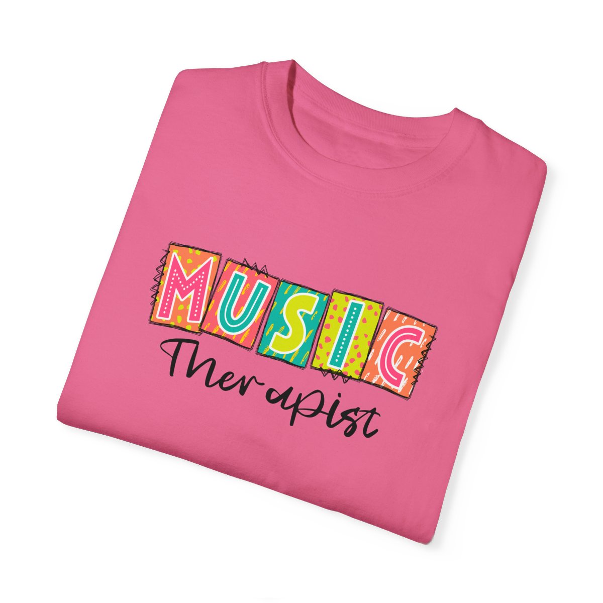 Music Therapist Neon Blocks Short Sleeve Tee