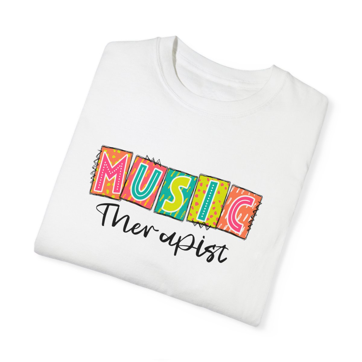 Music Therapist Neon Blocks Short Sleeve Tee