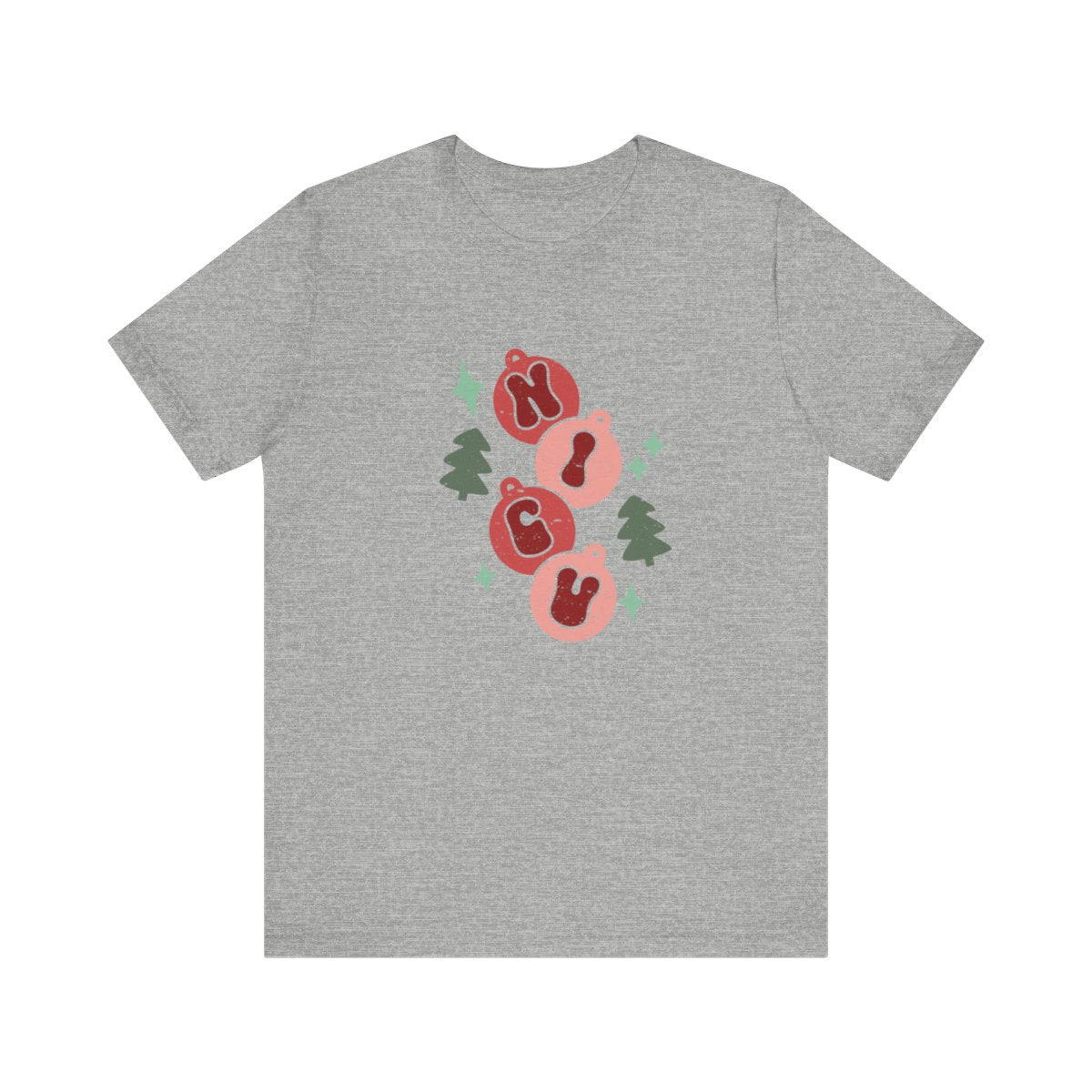 NICU Stacked Christmas Distressed Short Sleeve Tee