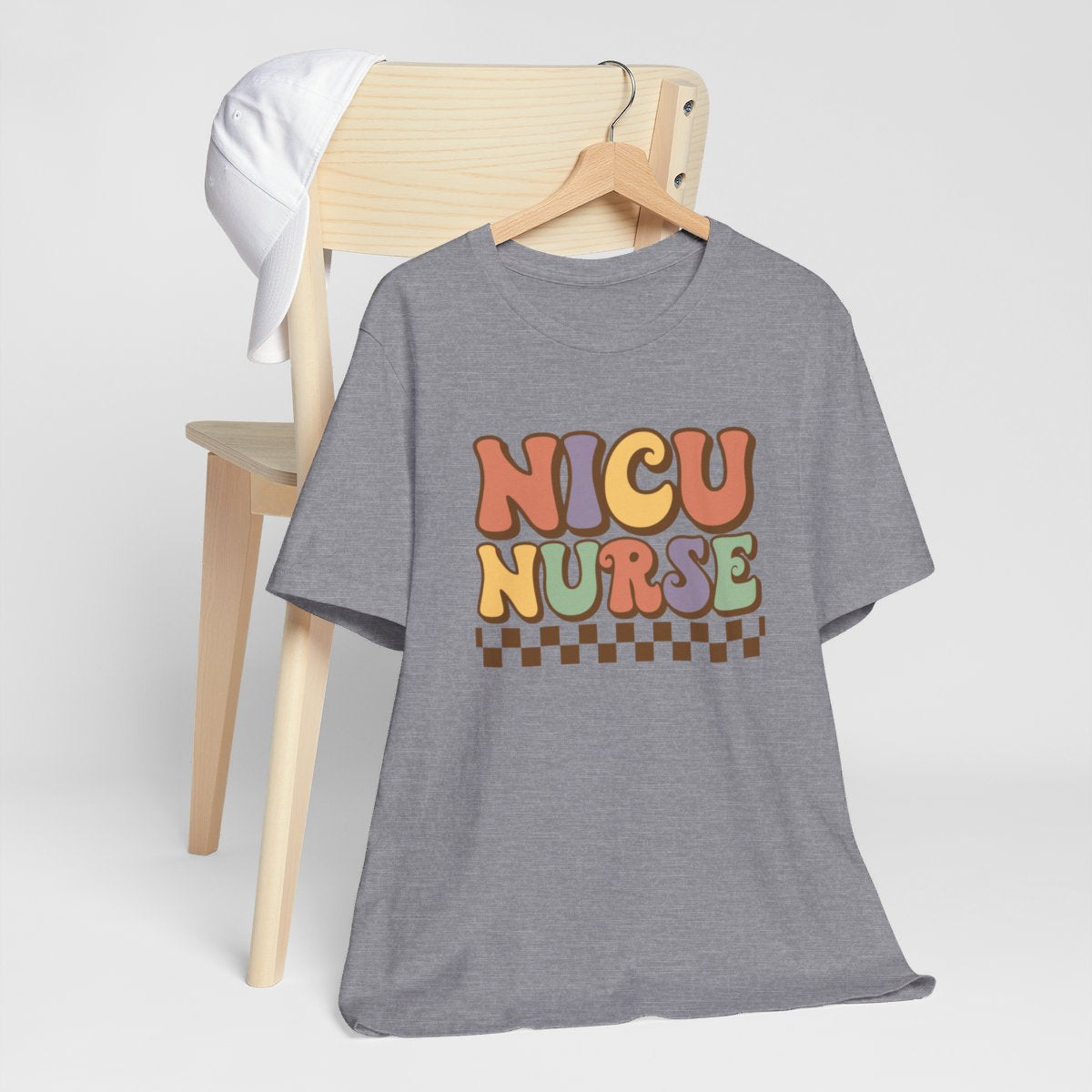 NICU Nurse Checkered Underline Short Sleeve Tee
