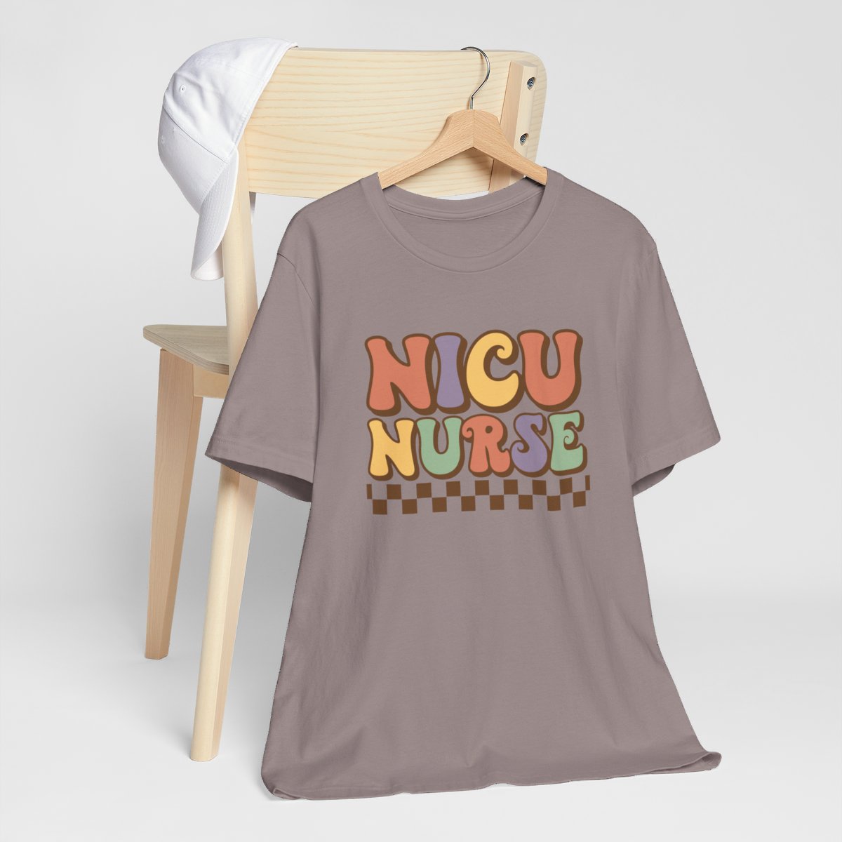 NICU Nurse Checkered Underline Short Sleeve Tee