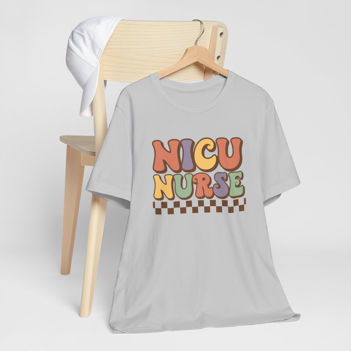 NICU Nurse Checkered Underline Short Sleeve Tee