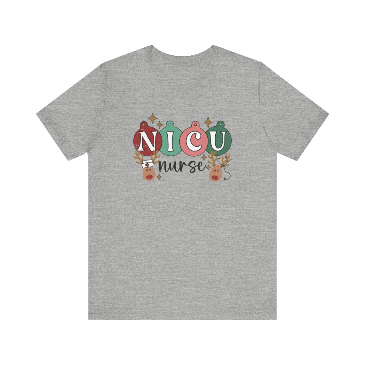 NICU Reindeer Distressed Short Sleeve Tee