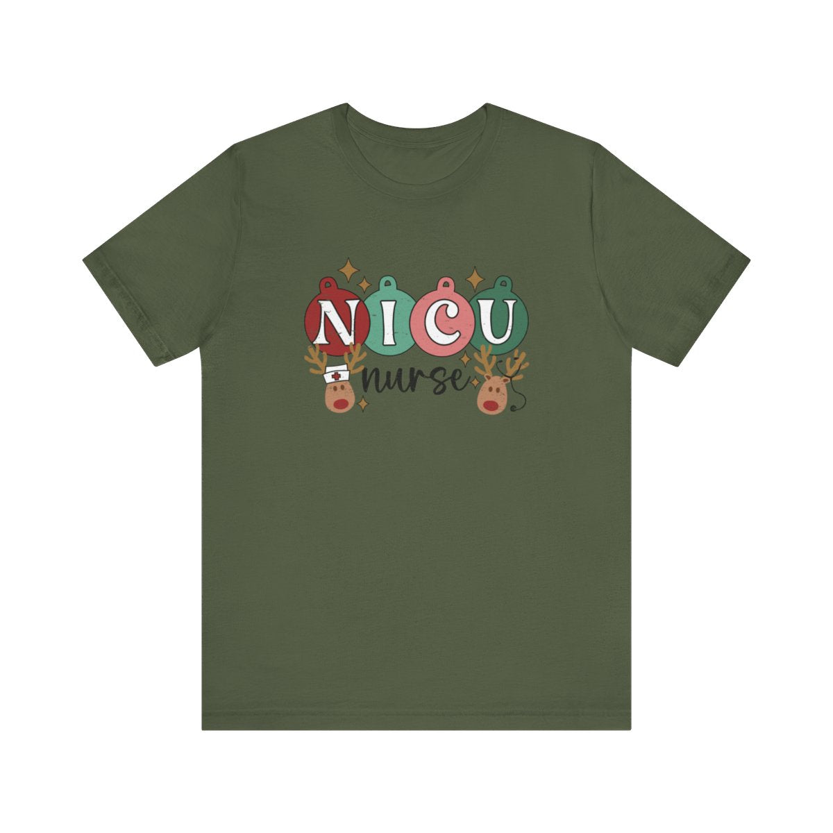 NICU Reindeer Distressed Short Sleeve Tee