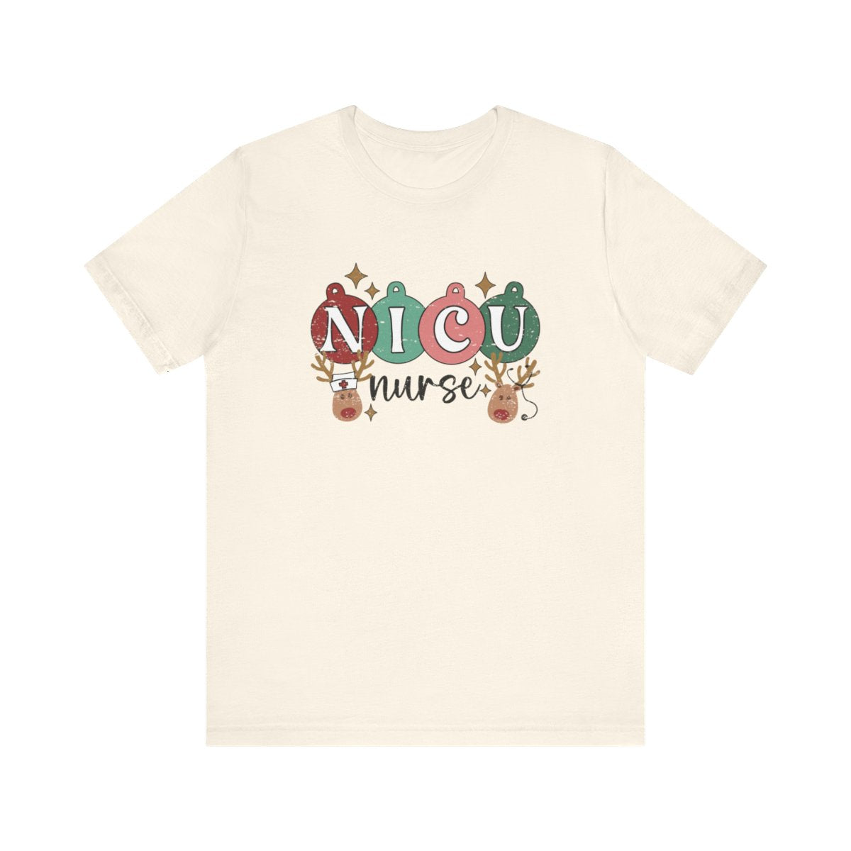 NICU Reindeer Distressed Short Sleeve Tee